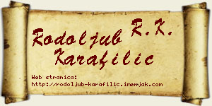 Rodoljub Karafilić vizit kartica